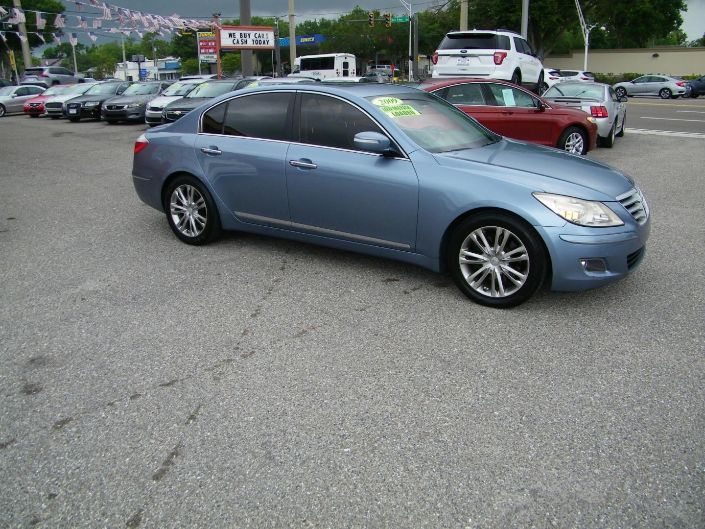 2009 Blue /Black Hyundai Genesis 4.6L (KMHGC46FX9U) with an 4.6L V8 DOHC 32V engine, 6-Speed Automatic transmission, located at 4000 Bee Ridge Road, Sarasota, FL, 34233, (941) 926-0300, 27.298664, -82.489151 - Photo#7